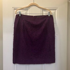 J Crew Pencil Skirt, Plum, Size 12
